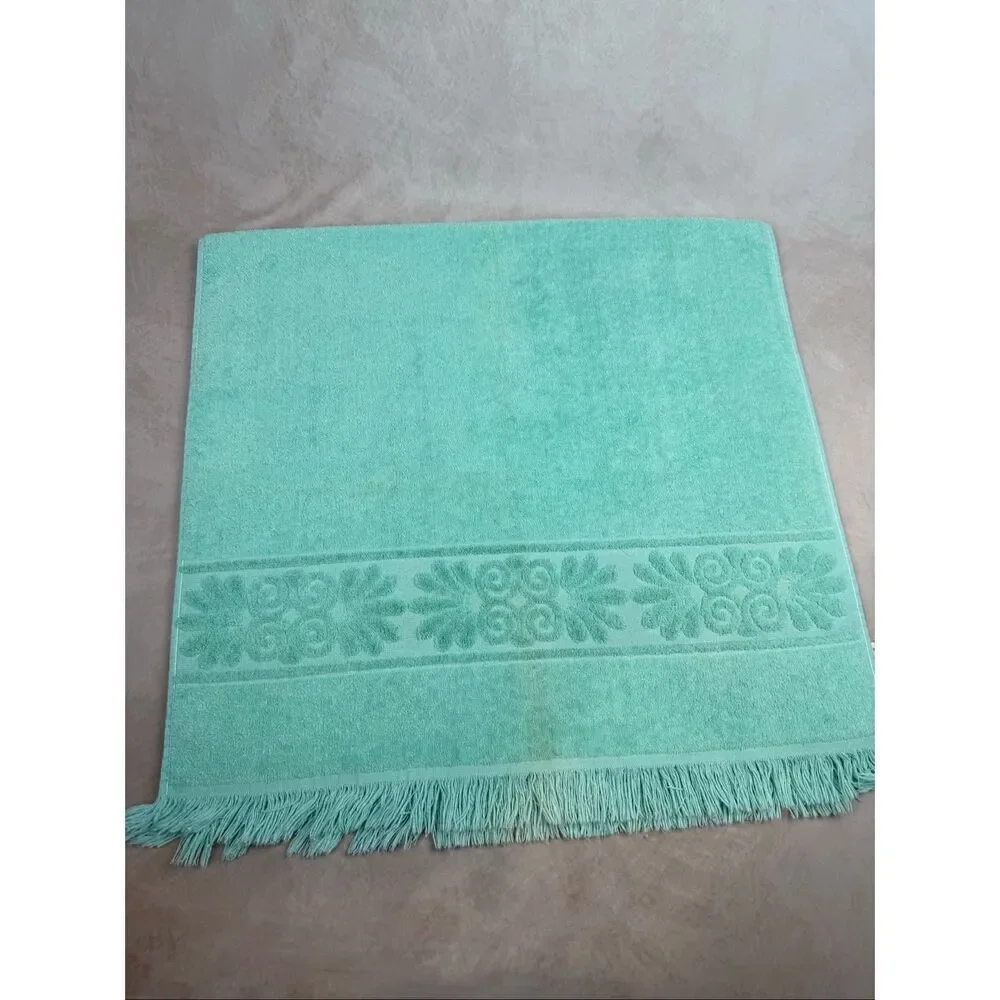 Vintage Cannon Santa Cruz Bath Towel Teal Aqua 21x42” READ